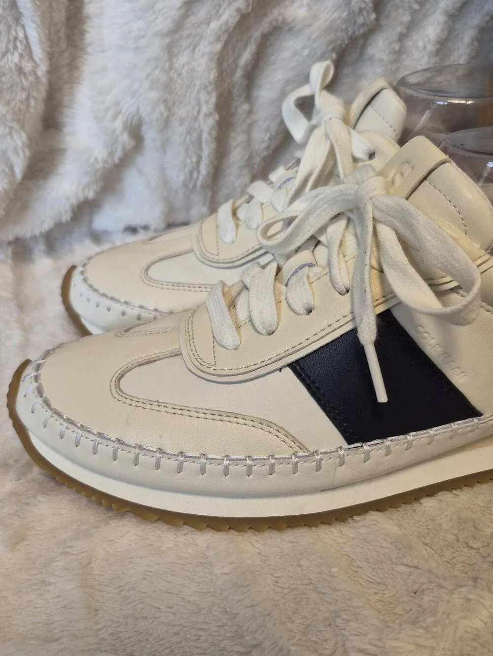 NEW Cole Haan Grandpro Premier Sneakers Women's Sz 9 Ivory/Navy Casual Shoes